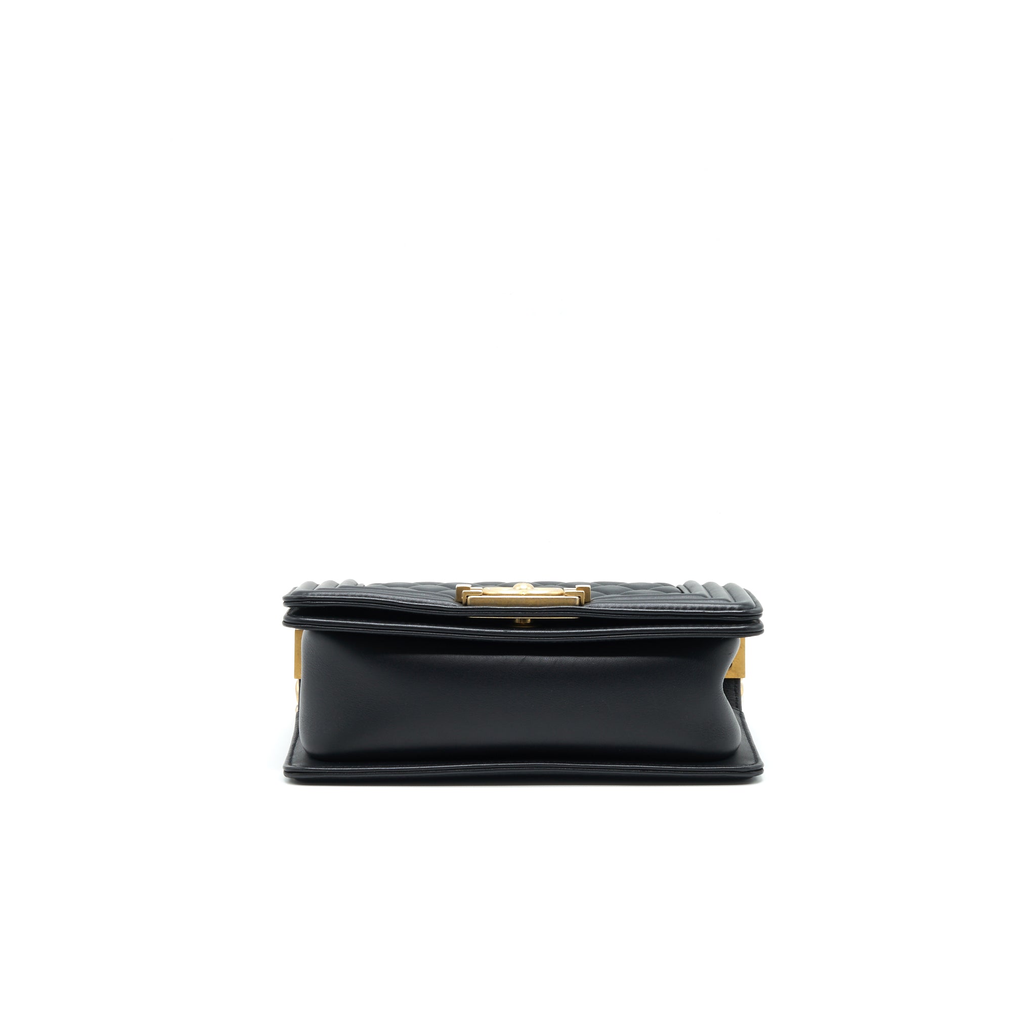CHANEL SMALL BOY BAG CALFSKIN BLACK WITH GHW SERIAL27