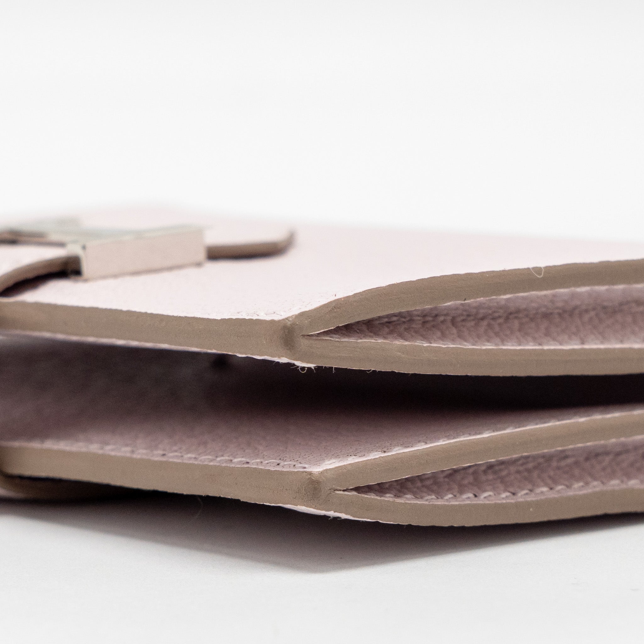 HERMES BEARN COMPACT WALLET CHÈVRE MYSORE MAUVE PALE SHW