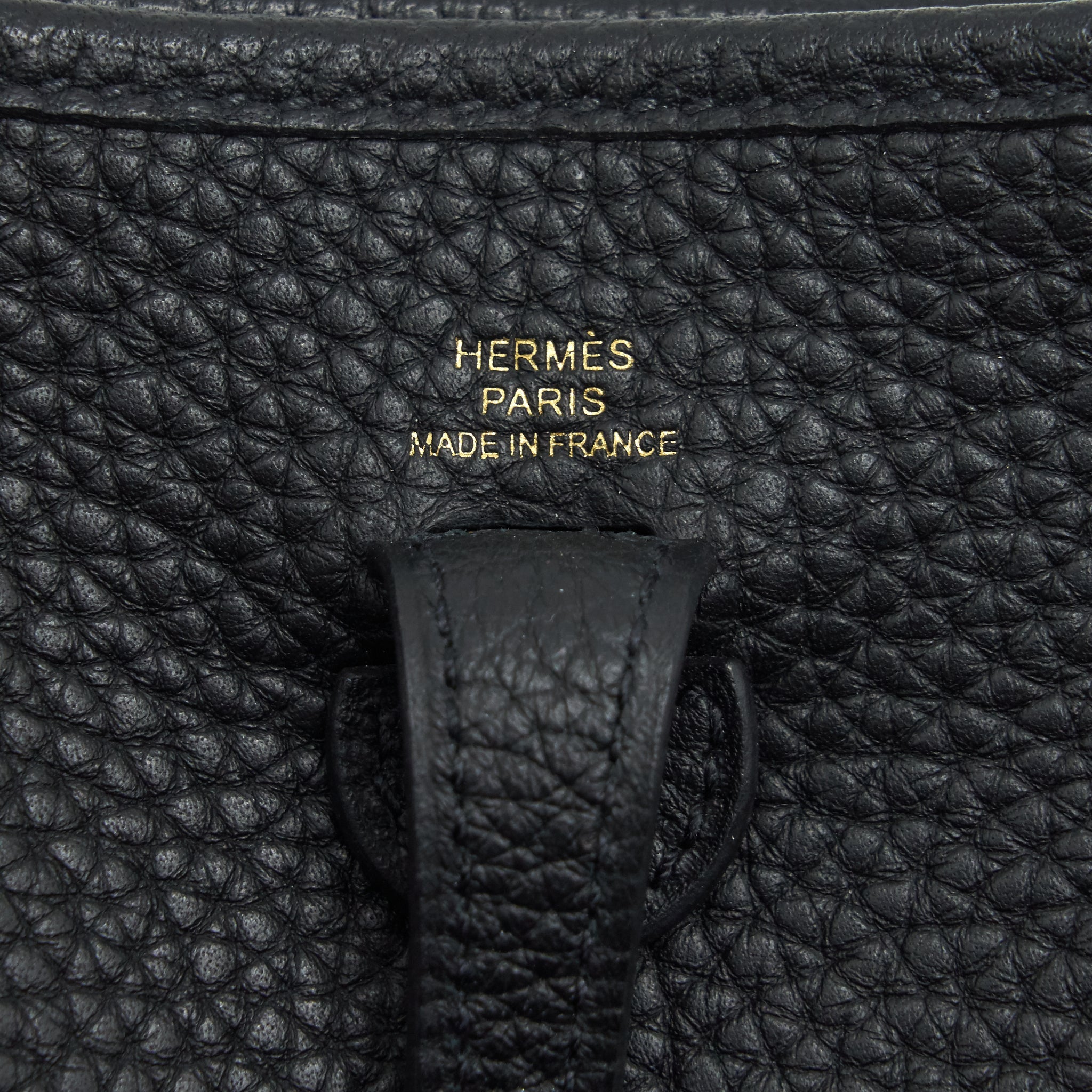 HERMES MINI EVELYNE BLACK GHW
