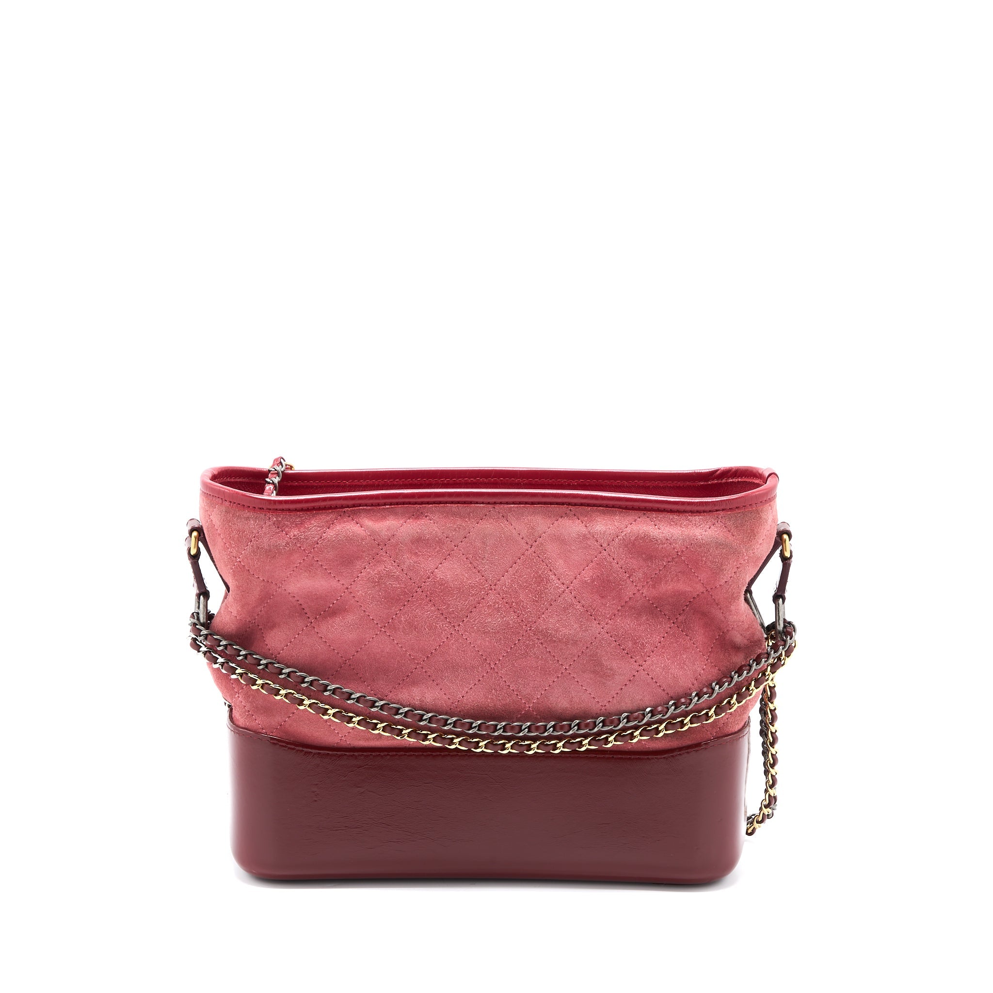CHANEL LARGE GABRIELLE HOBO BAG SUEDE/LEATHER PINK MULTICOLOUR HARDWARE