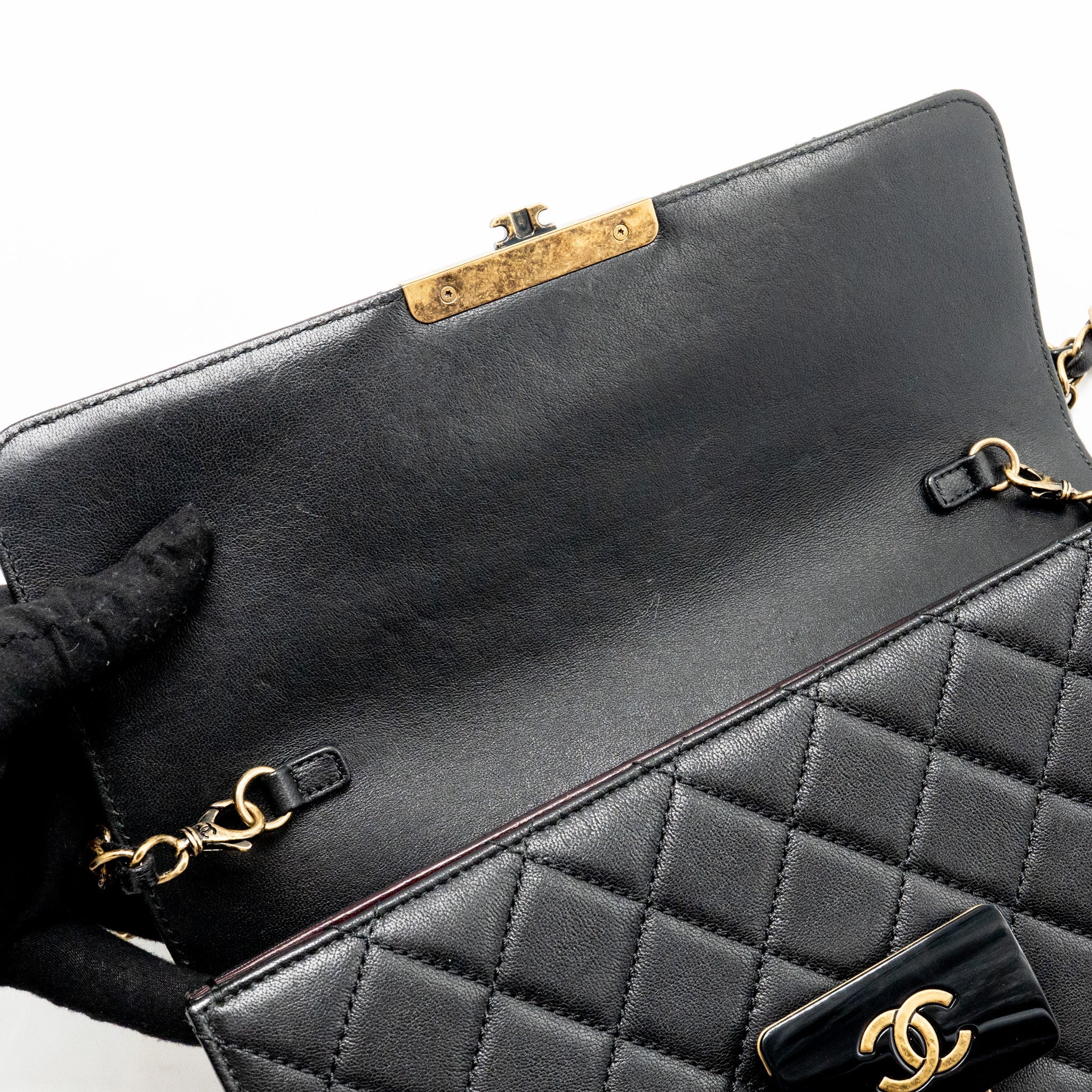 CHANEL BEAUTY LOCK FLAP BAG SHEEPSKIN BLACK GHW