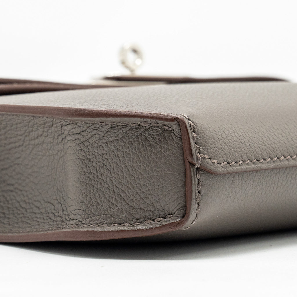 HERMES POCHETTE KELLY DEPECHES 25 EVERCOLOR 8F GRIS ETAIN SHW
