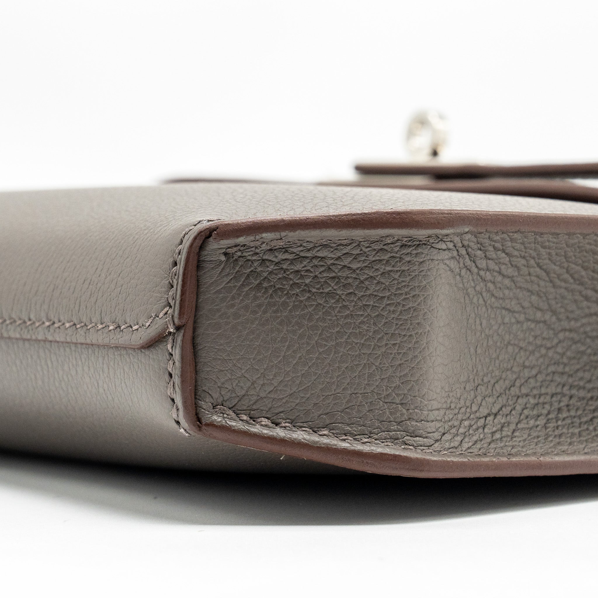 HERMES POCHETTE KELLY DEPECHES 25 EVERCOLOR 8F GRIS ETAIN SHW