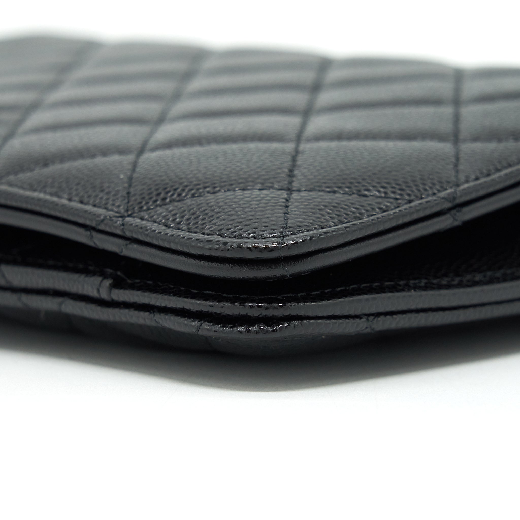 CHANEL 22P 2 IN 1 WALLET ON CHAIN CAVIAR BLACK LGHW