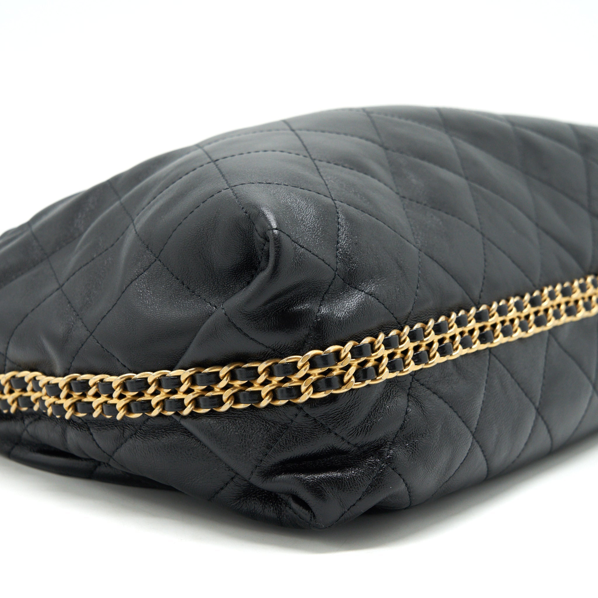 CHANEL QUILTED SHOULDER BAG LAMBSKIN BLACK GHW