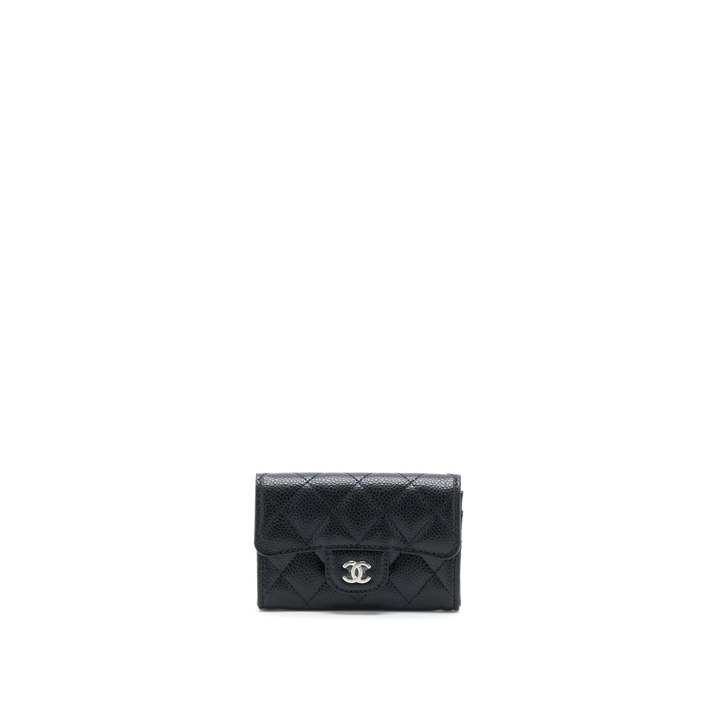 CHANEL CLASSIC FLAP CARD HOLDER CAVIAR BLACK SHW