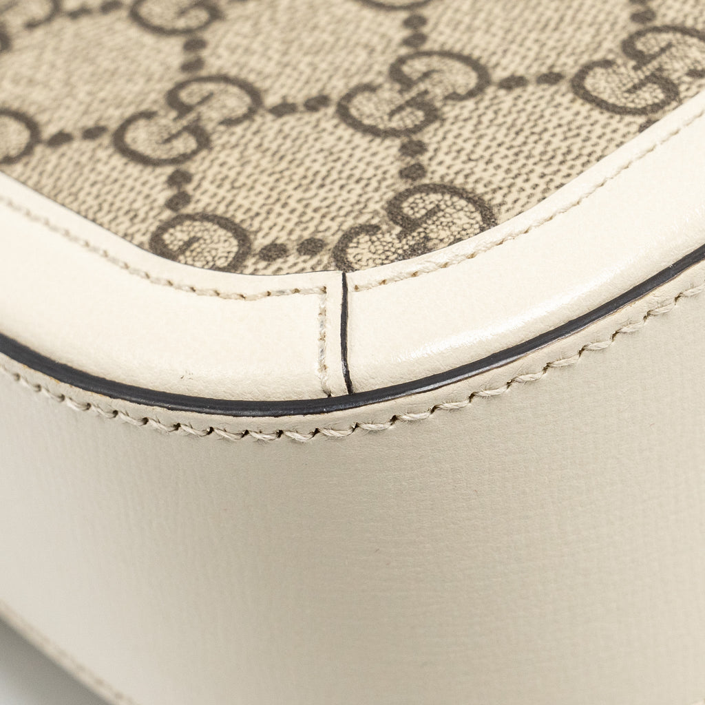 GUCCI MINI HOURSEBIT 1955 BAG GG SUPREME CANVAS/LEATHER GHW