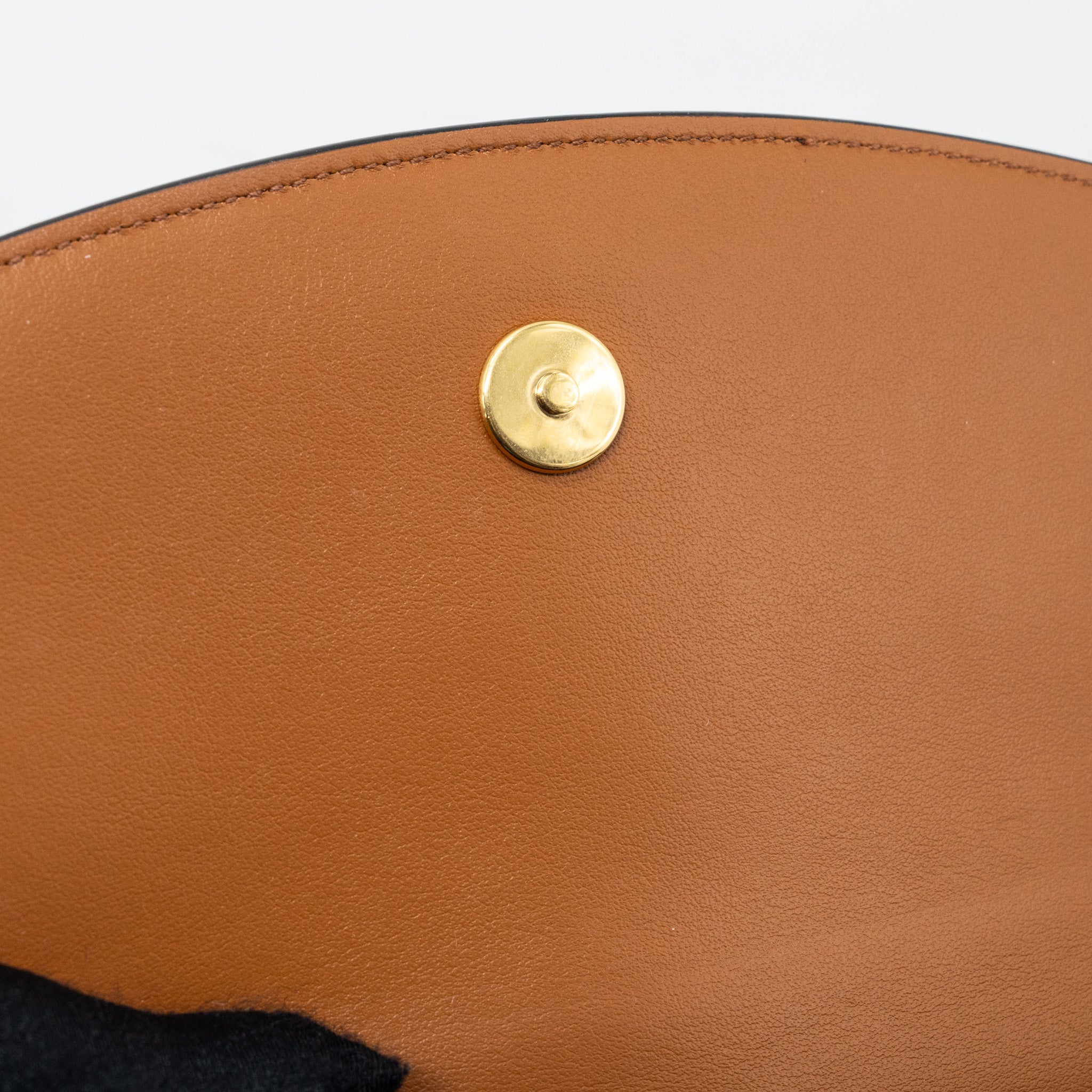CELINE CLUTCH ON STRAP TABOU TRIOMPHE CANVAS/ CALFSKIN TAN GHW