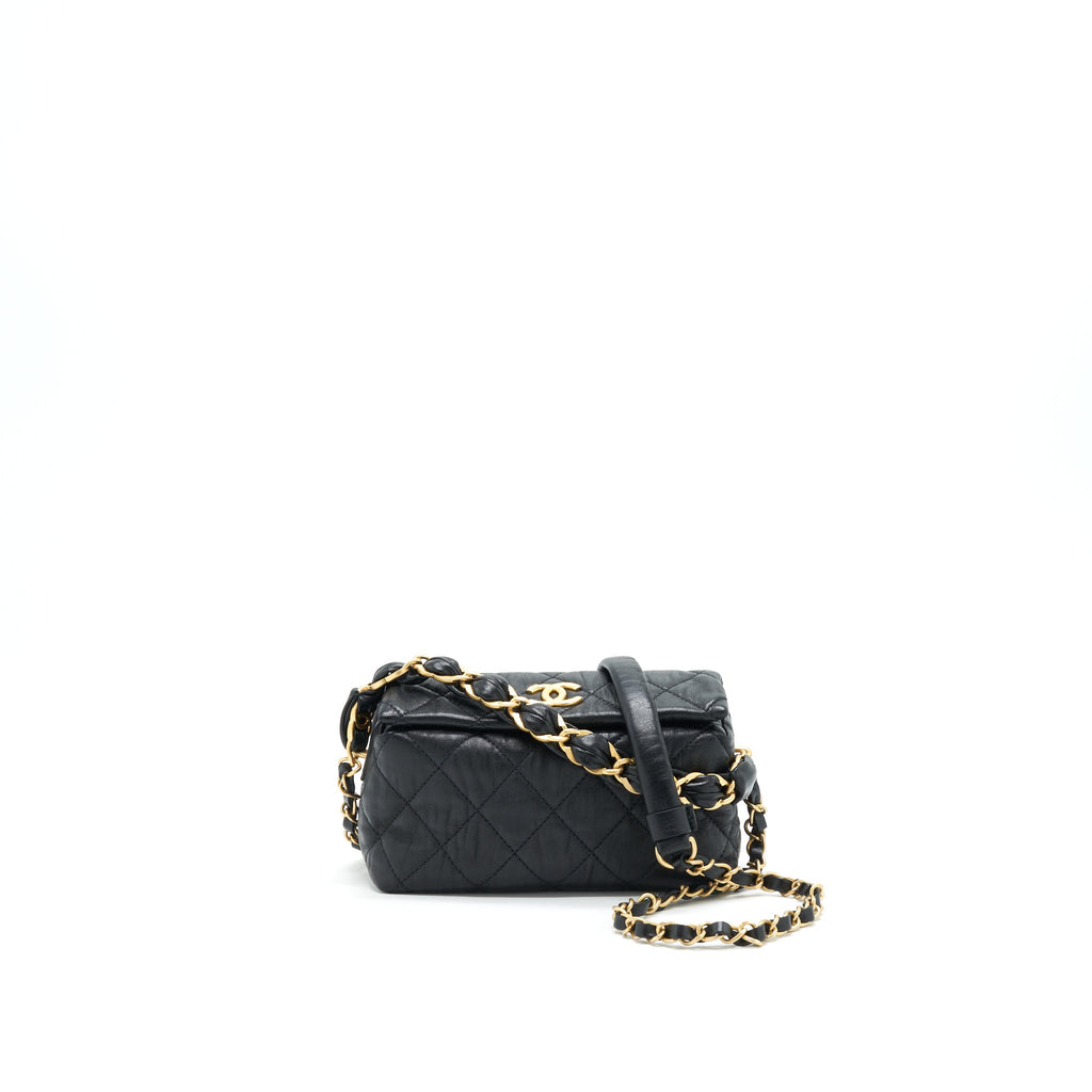 CHANEL SMALL CC WRAPPED STRAP BAG IN CRUMPLED LAMBSKIN SERIAL 31