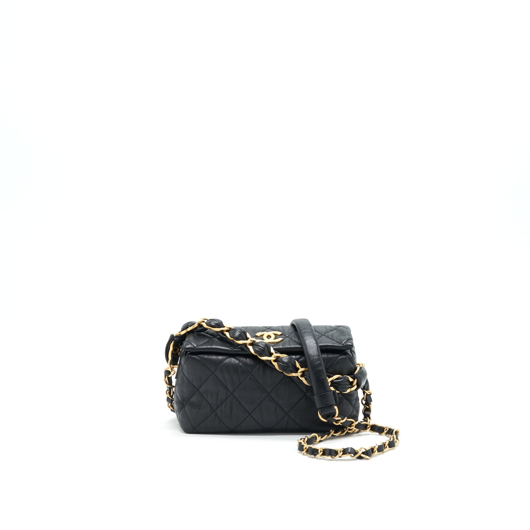 CHANEL SMALL CC WRAPPED STRAP BAG IN CRUMPLED LAMBSKIN SERIAL 31