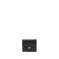 CHANEL CLASSIC SMALL COMPACT WALLET CAVIAR BLACK SHW