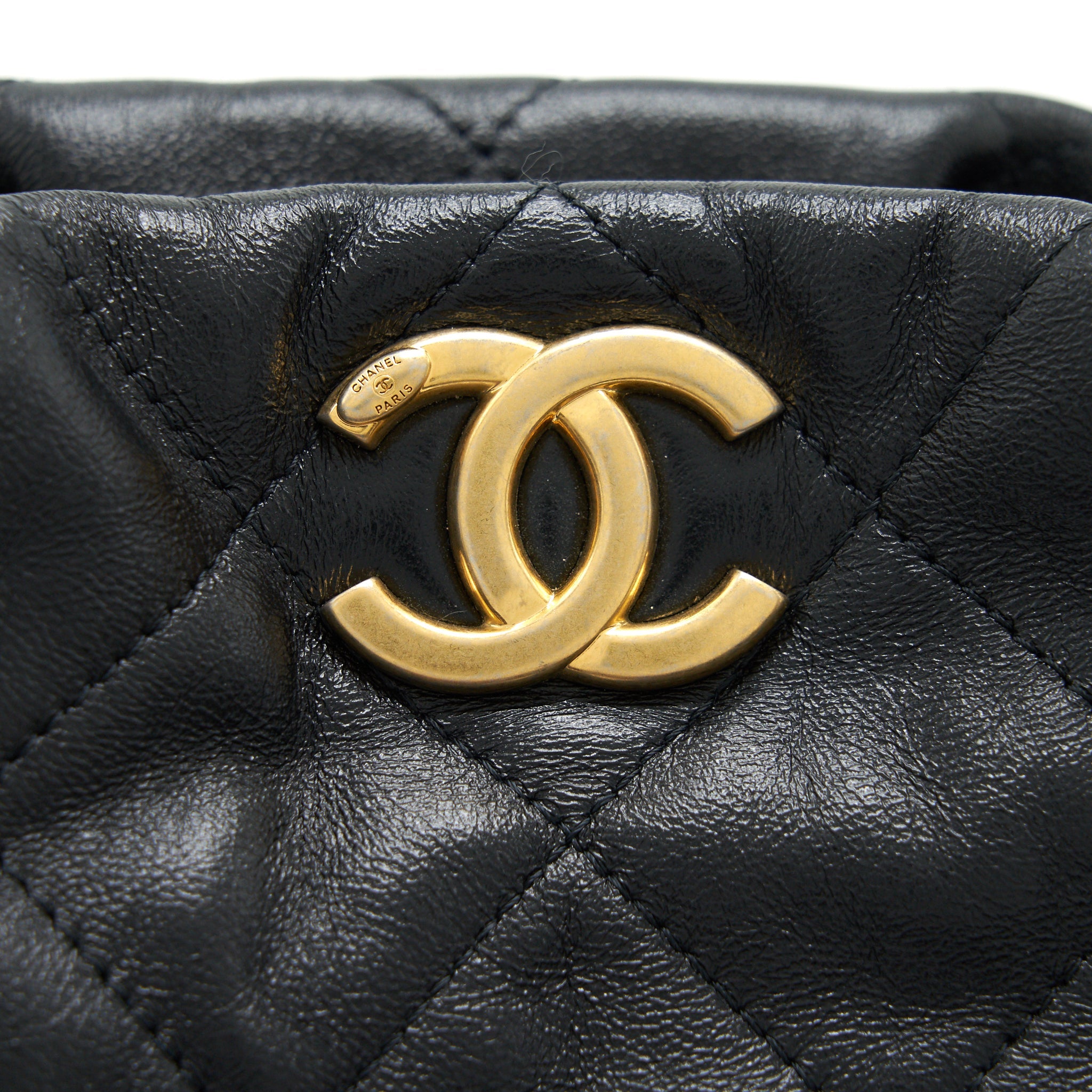 CHANEL QUILTED SHOULDER BAG LAMBSKIN BLACK GHW