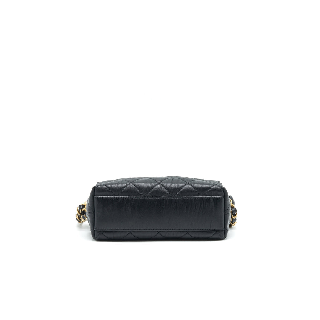CHANEL SMALL CC WRAPPED STRAP BAG CRUMPLED LAMBSKIN