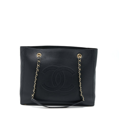CHANEL TOTE BAG LAMBSKIN BLACK LGHW