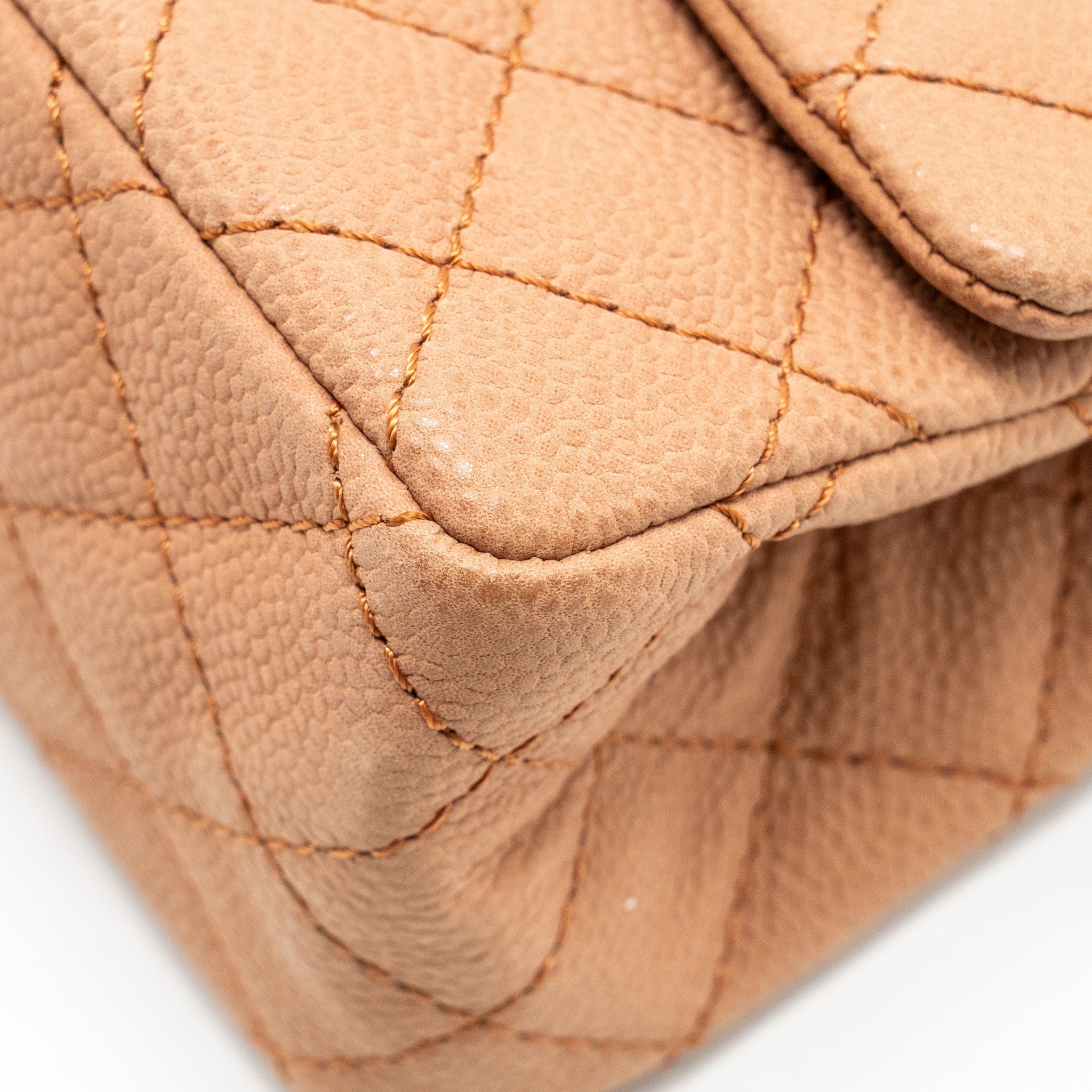 CHANEL SMALL 2.55 REISSUE FLAP BAG GRAINED CALFSKIN LIGHT BROWN SHW
