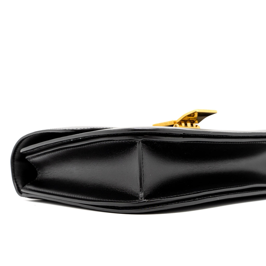 CELINE MEDIUM CLASSIC BOX CALFSKIN BLACK BRUSHED GHW