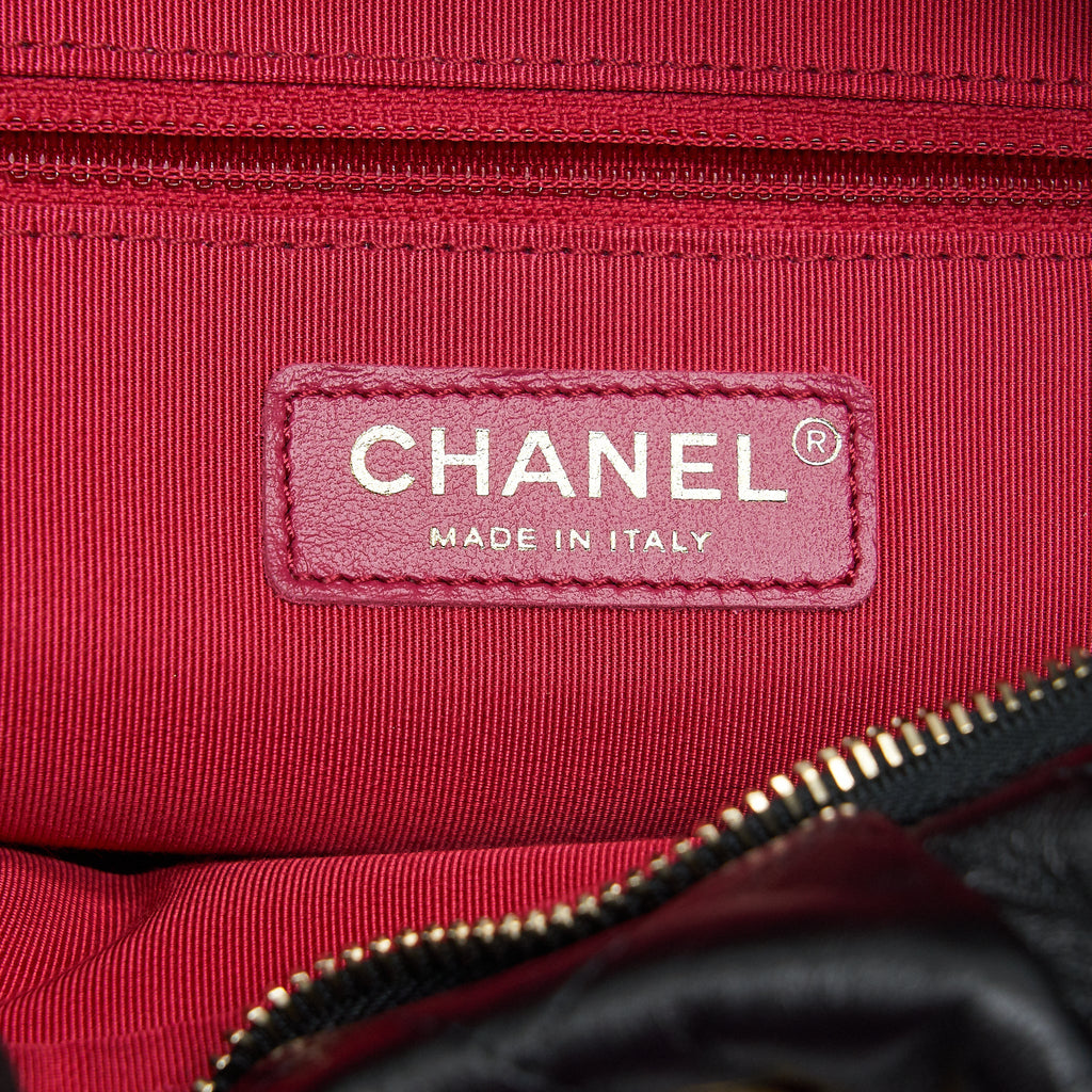 CHANEL QUILTED SHOULDER BAG LAMBSKIN BLACK GHW