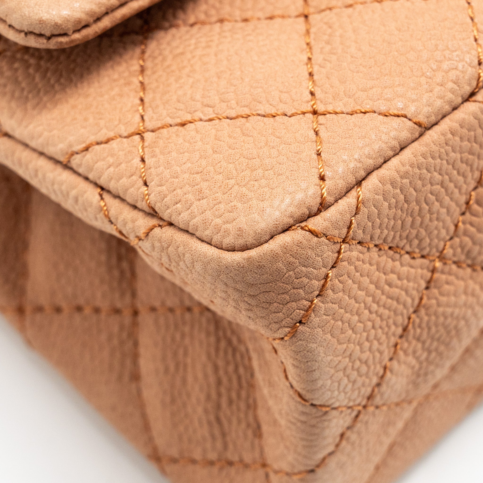CHANEL SMALL 2.55 REISSUE FLAP BAG GRAINED CALFSKIN LIGHT BROWN SHW