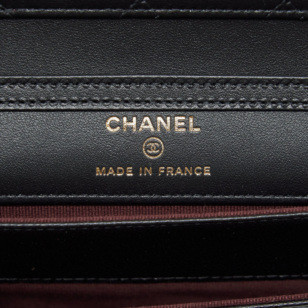 CHANEL 22P 2 IN 1 WALLET ON CHAIN CAVIAR BLACK LGHW