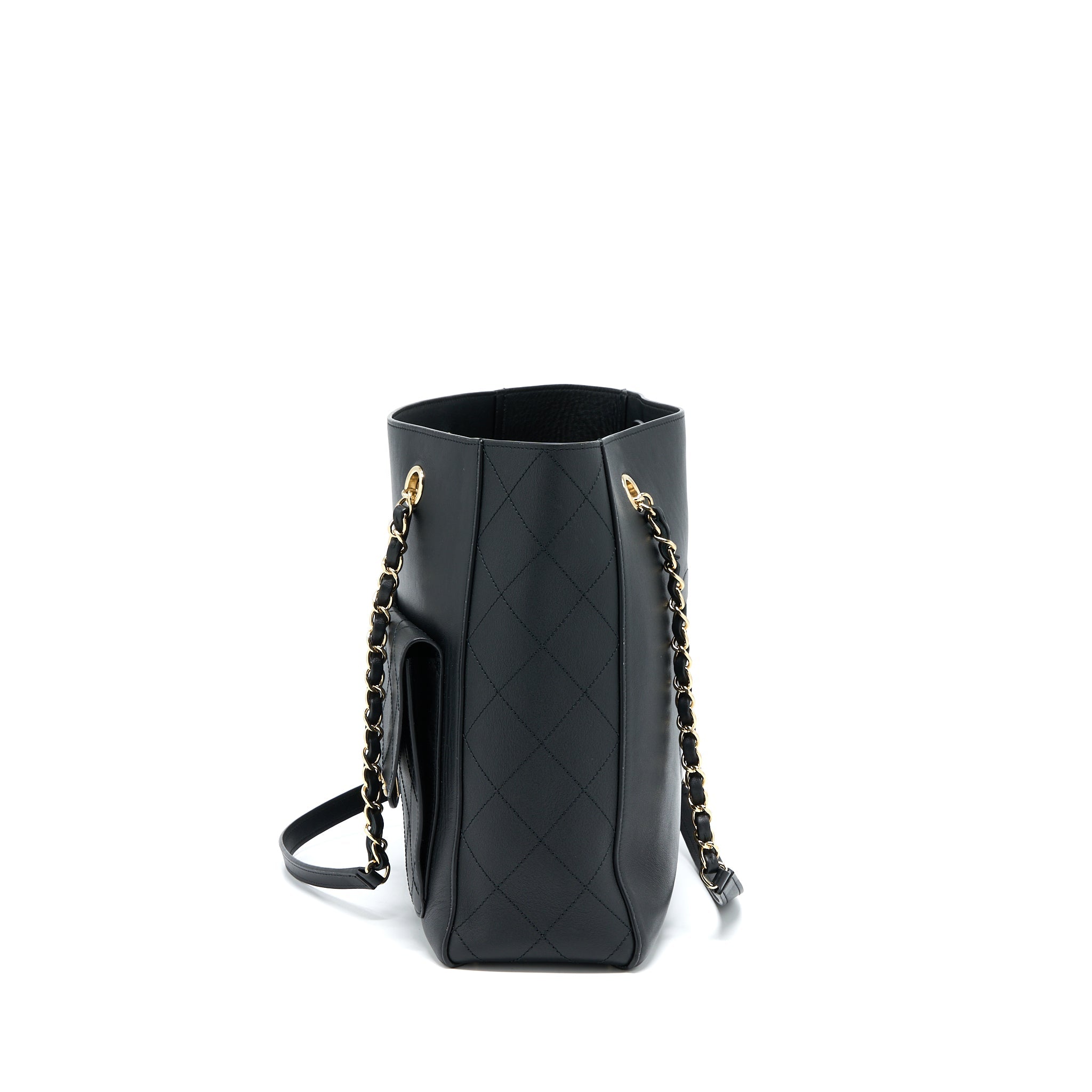 CHANEL TOTE BAG LAMBSKIN BLACK LGHW