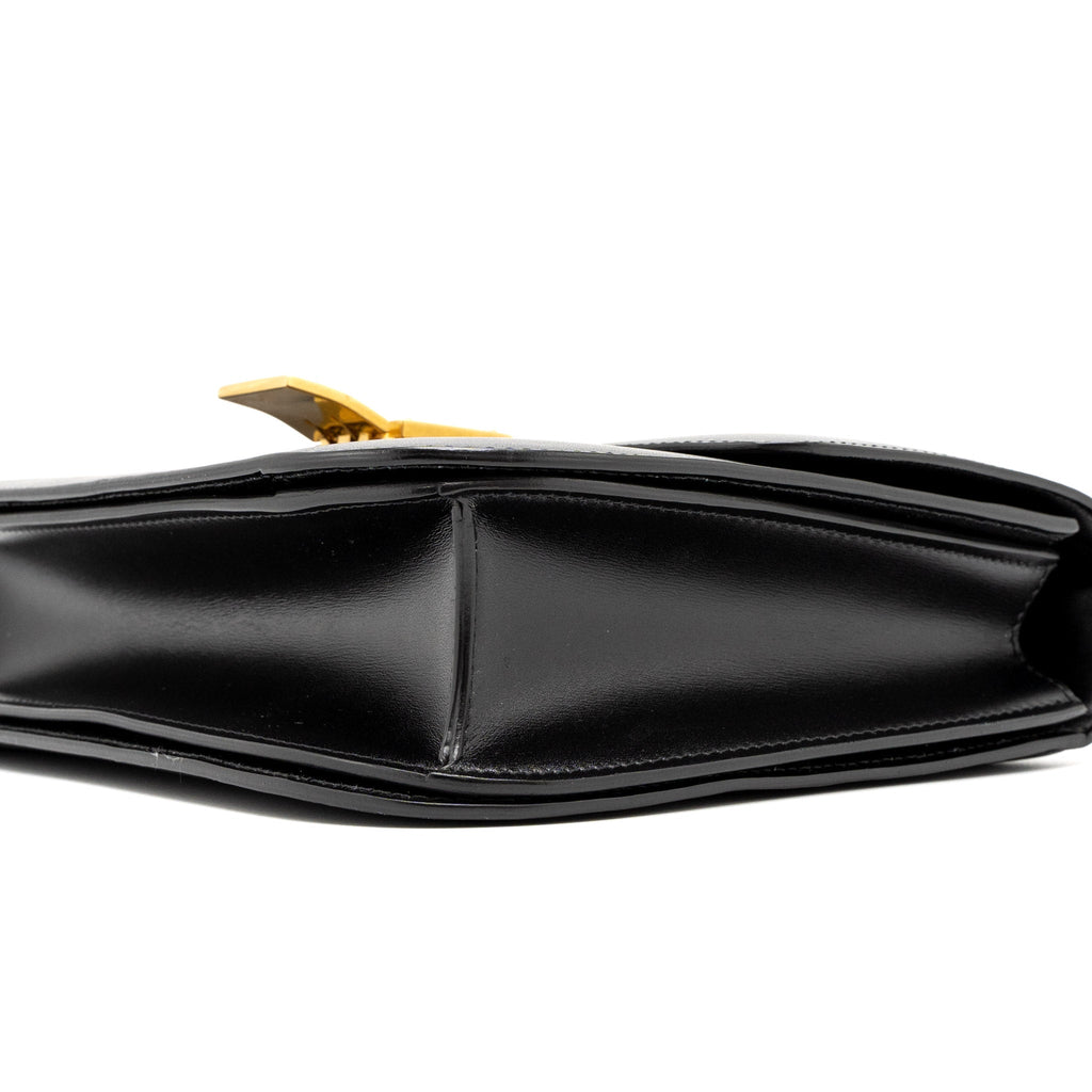CELINE MEDIUM CLASSIC BOX CALFSKIN BLACK BRUSHED GHW