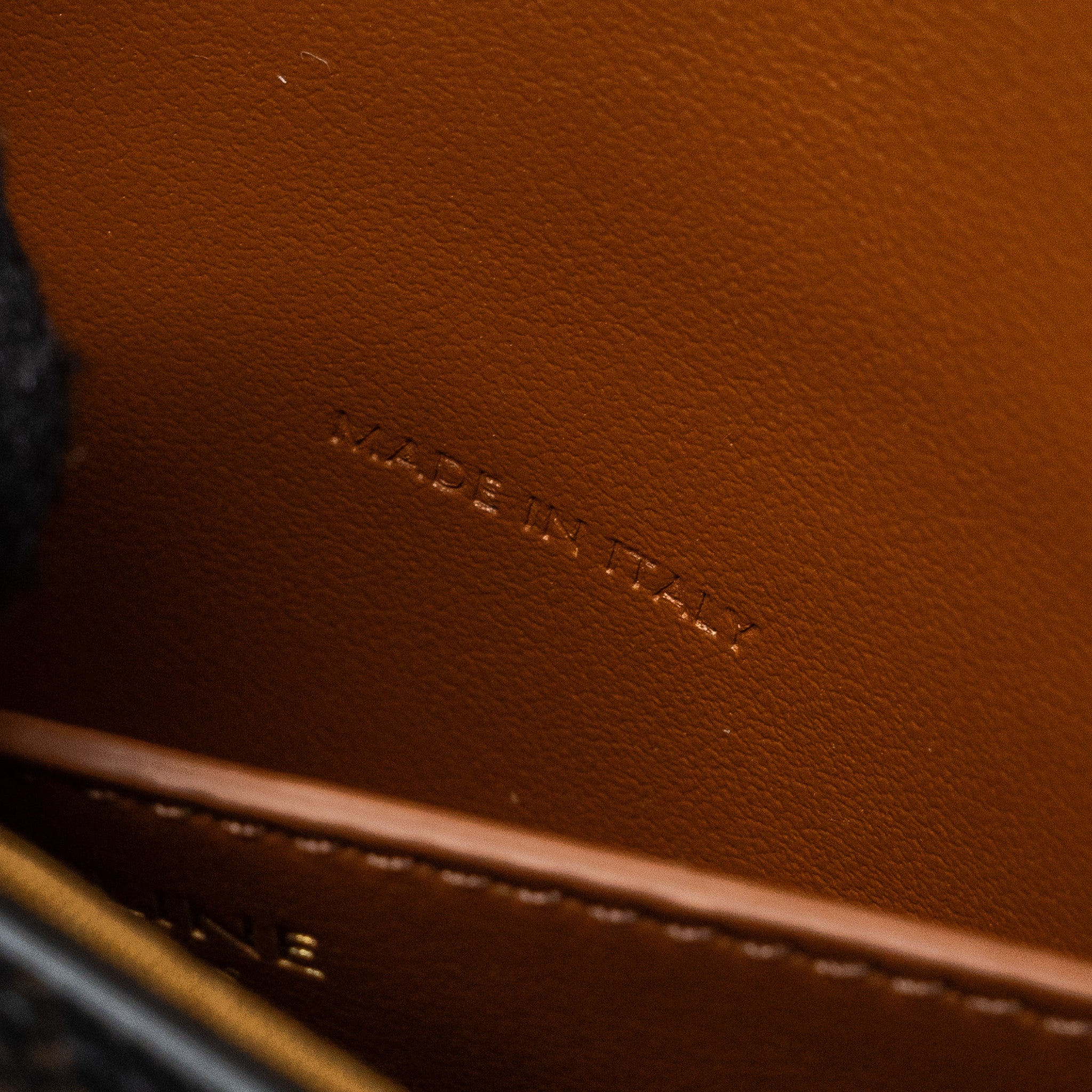 CELINE CLUTCH ON STRAP TABOU TRIOMPHE CANVAS/ CALFSKIN TAN GHW