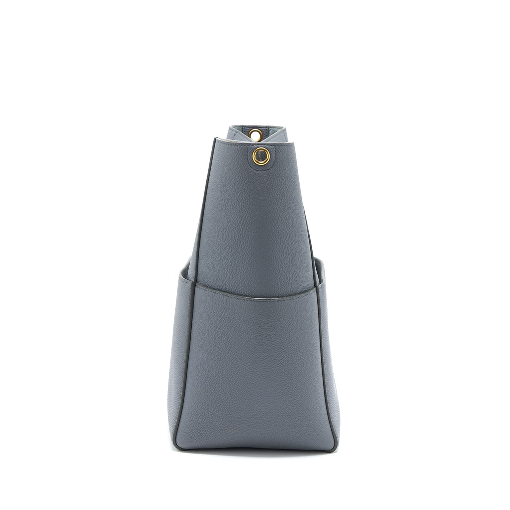 CELINE SANGLE BUCKET BAG CALFSKIN GREY GHW