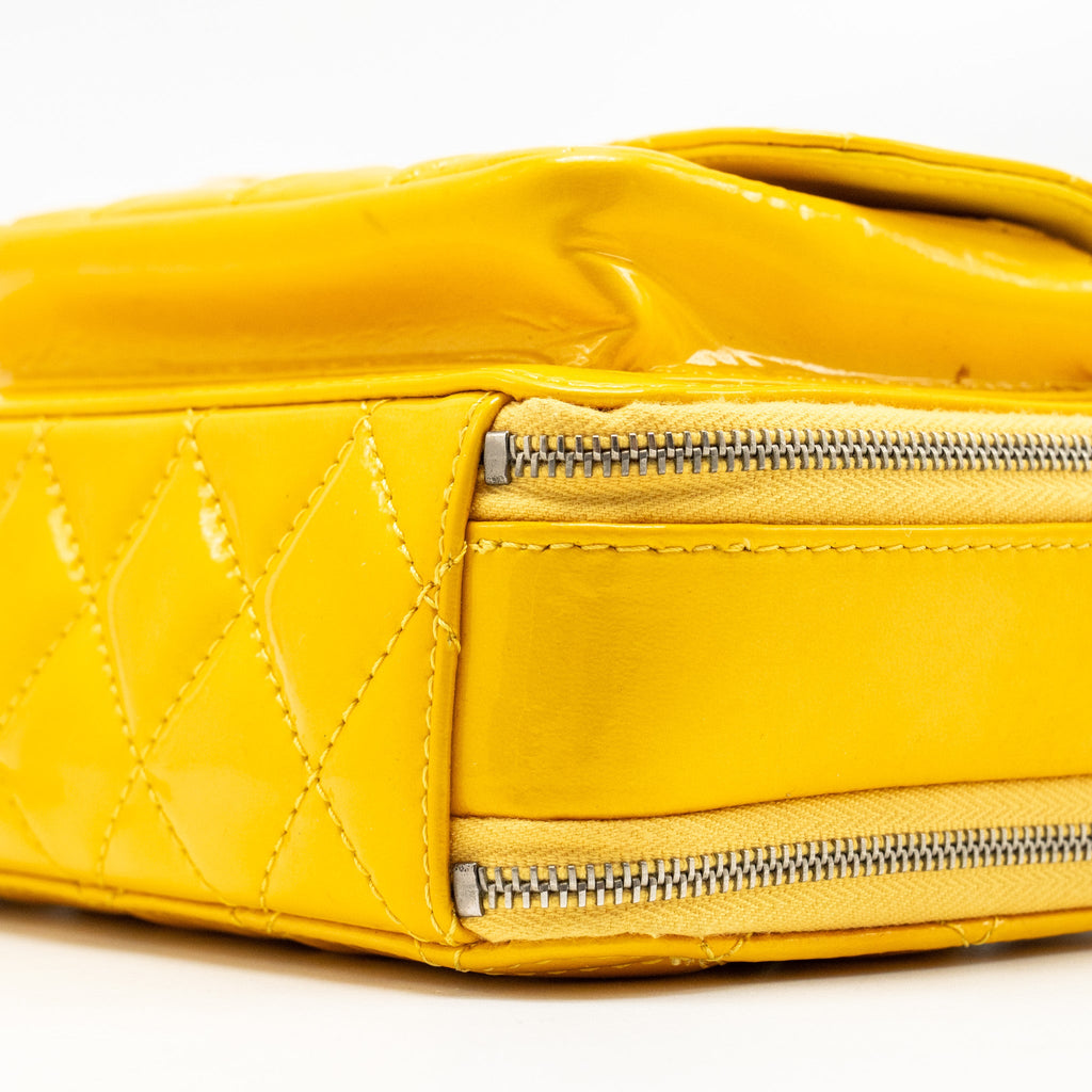 CHANEL POCKET BOX CAMERA BAG PATENT YELLOW SHW