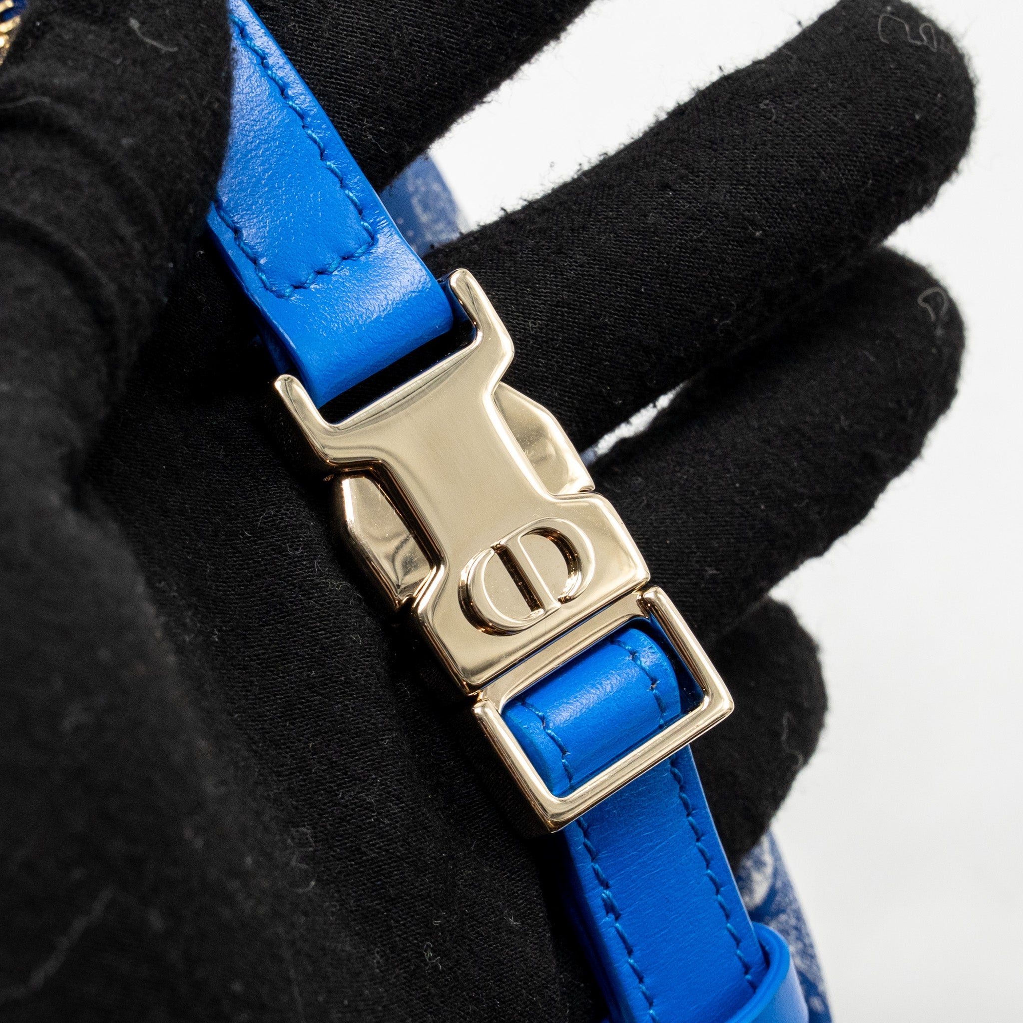 DIOR SMALL DIORTRAVEL NOMAD POUCH TECHNICAL FABRIC BLUE LGHW