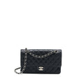CHANEL MEDIUM CLASSIC DOUBLE FLAP BAG CAVIAR BLACK SHW