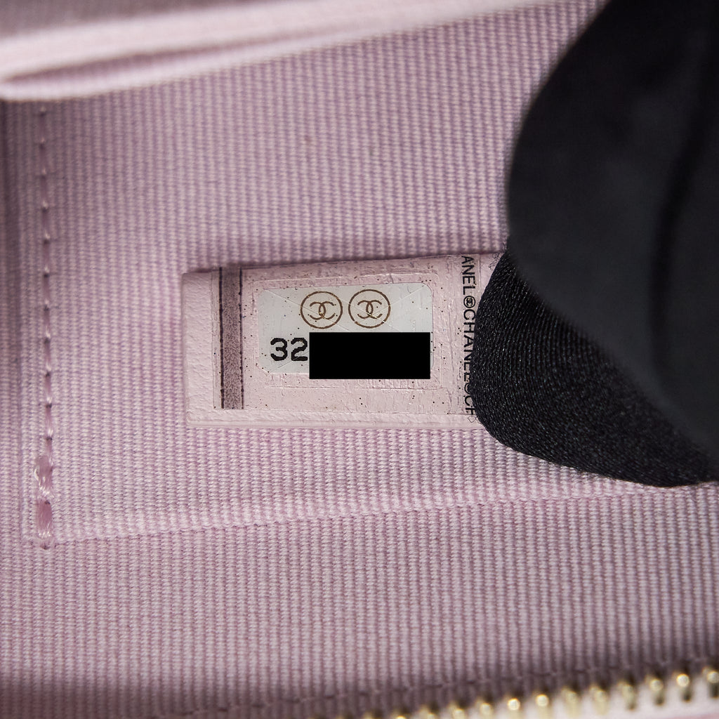 CHANEL 22P TOP HANDLE MINI VANITY WITH CHAIN CAVIAR LIGHT PINK LGHW