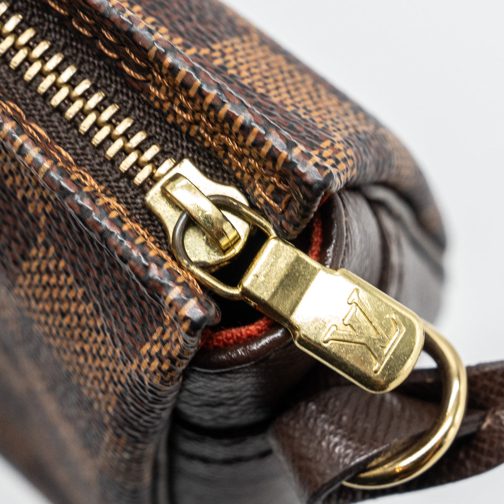 LOUIS VUITTON VINTAGE SQUARE SHOULDER BAG DAMIER EBENE GHW