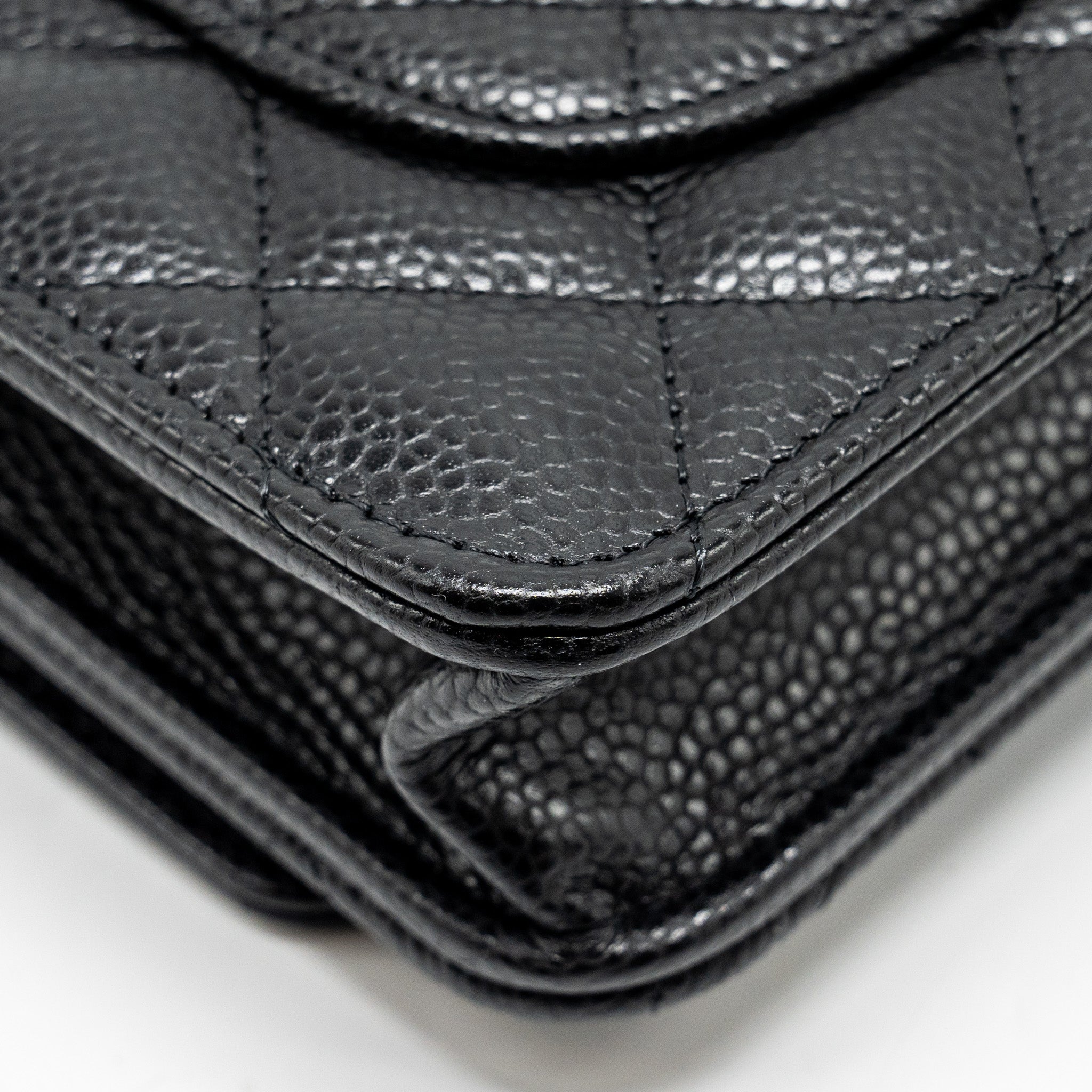 CHANEL CLASSIC WALLET ON CHAIN CAVIAR BLACK GHW (MICROCHIP)