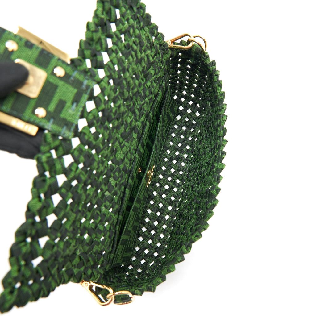 FENDI BAGUETTE LIMITED EDITION TWEED GREEN GHW