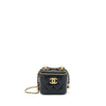 CHANEL 21A GOLD CRUSH MINI VANITY CASE CALFSKIN BLACK GHW