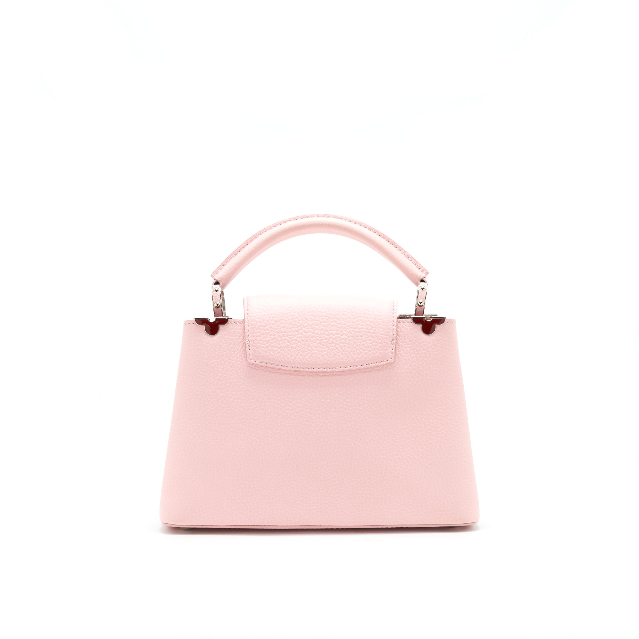 LOUIS VUITTON CAPUCINES BB IN PINK WITH RED FLORAL PATTERN