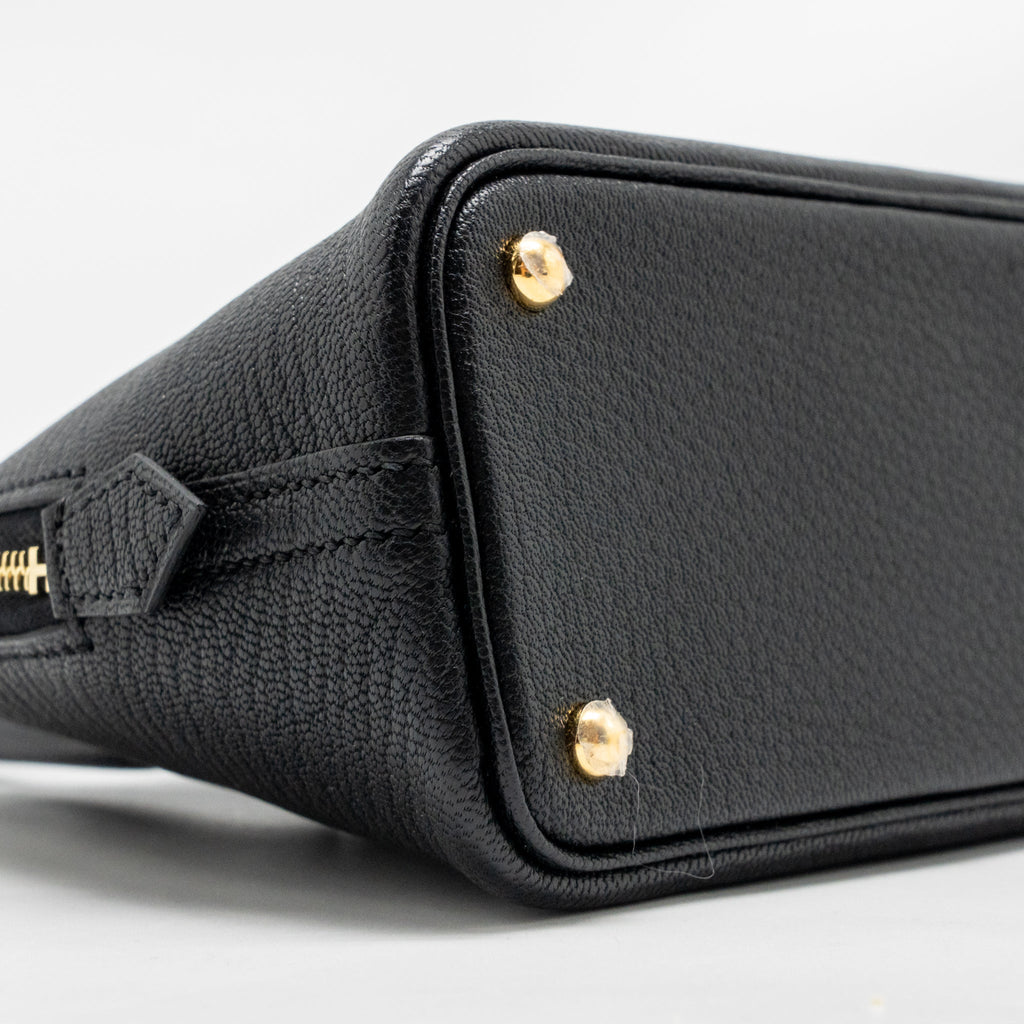 HERMES MINI BOLIDE CHEVRE MYSORE BLACK GHW