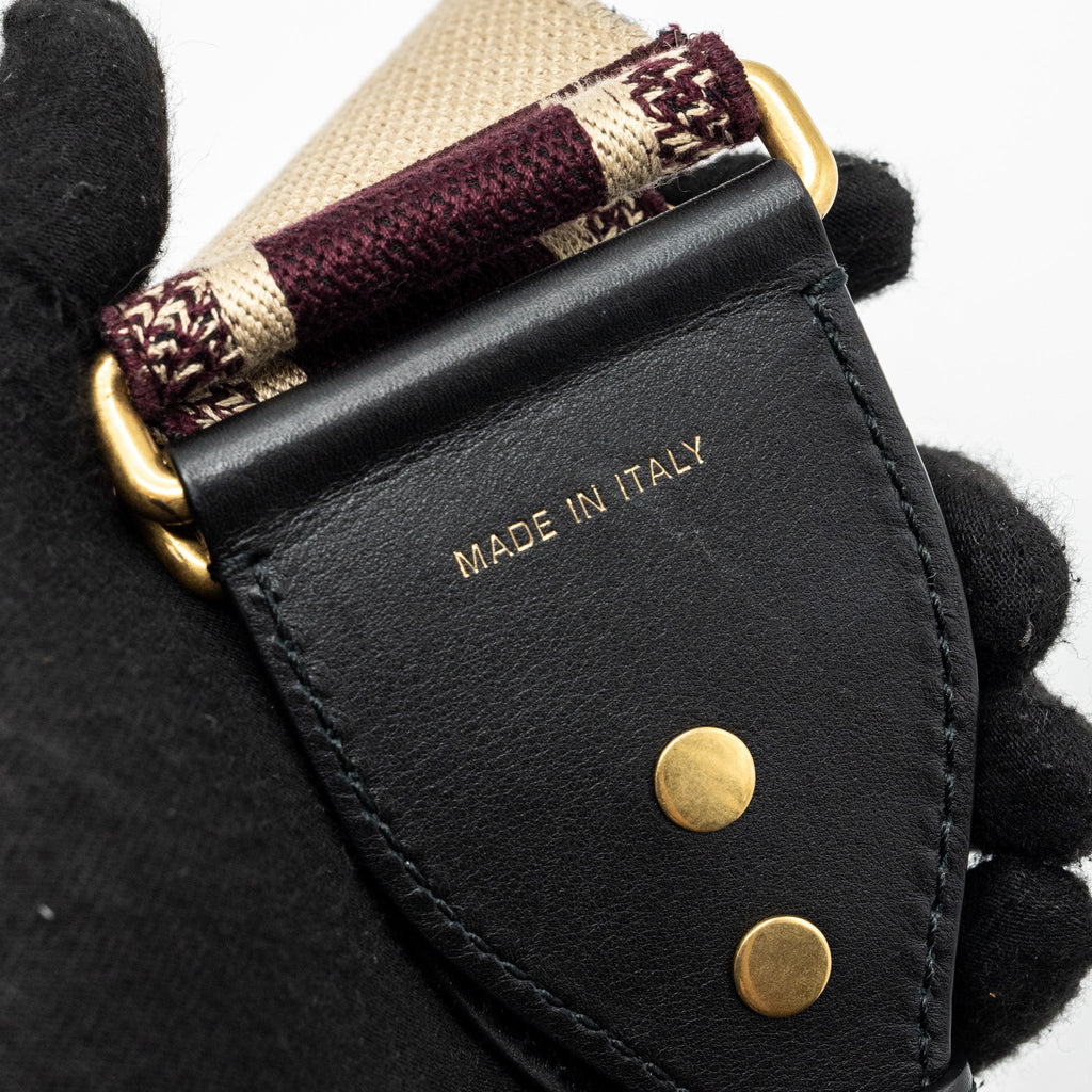 DIOR MEDIUM SADDLE BAG RED OBLIQUE EMBROIDERY GHW WITH AN EXTRA DIOR STRAP