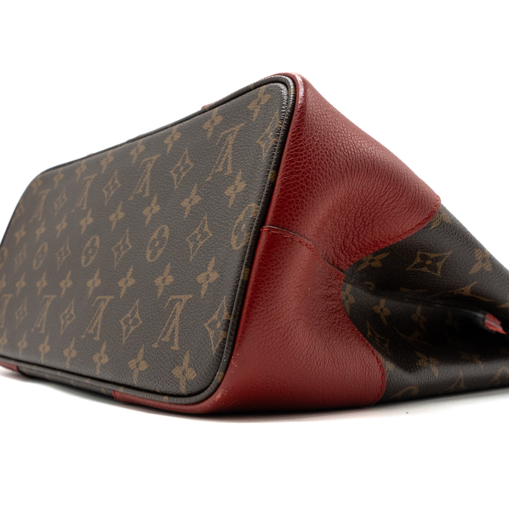 LOUIS VUITTON TOP HANDLE TOTE BAG MONOGRAM CANVAS / RED GHW
