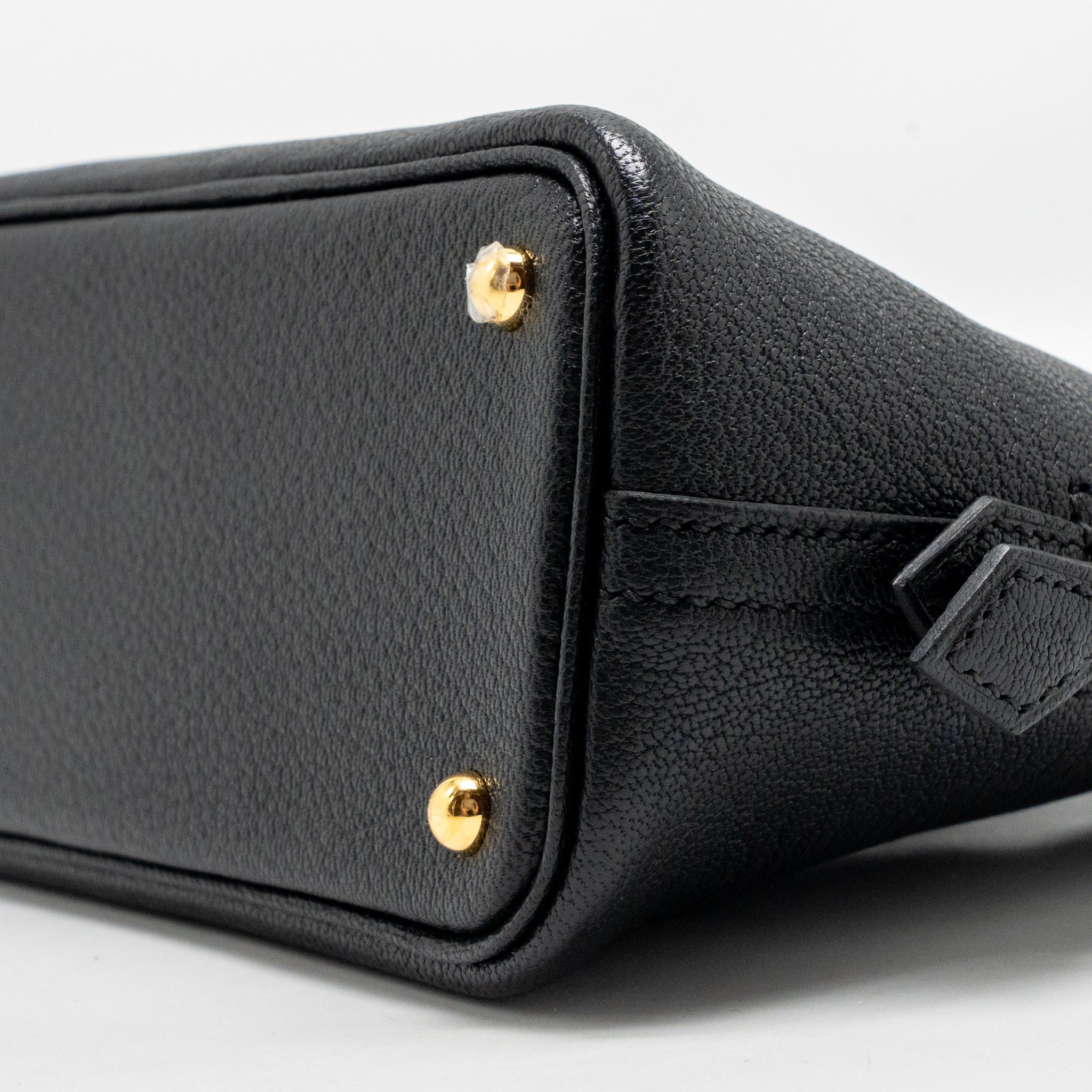 HERMES MINI BOLIDE CHEVRE MYSORE BLACK GHW