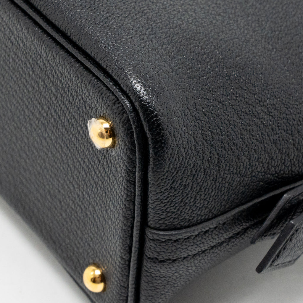 HERMES MINI BOLIDE CHEVRE MYSORE BLACK GHW