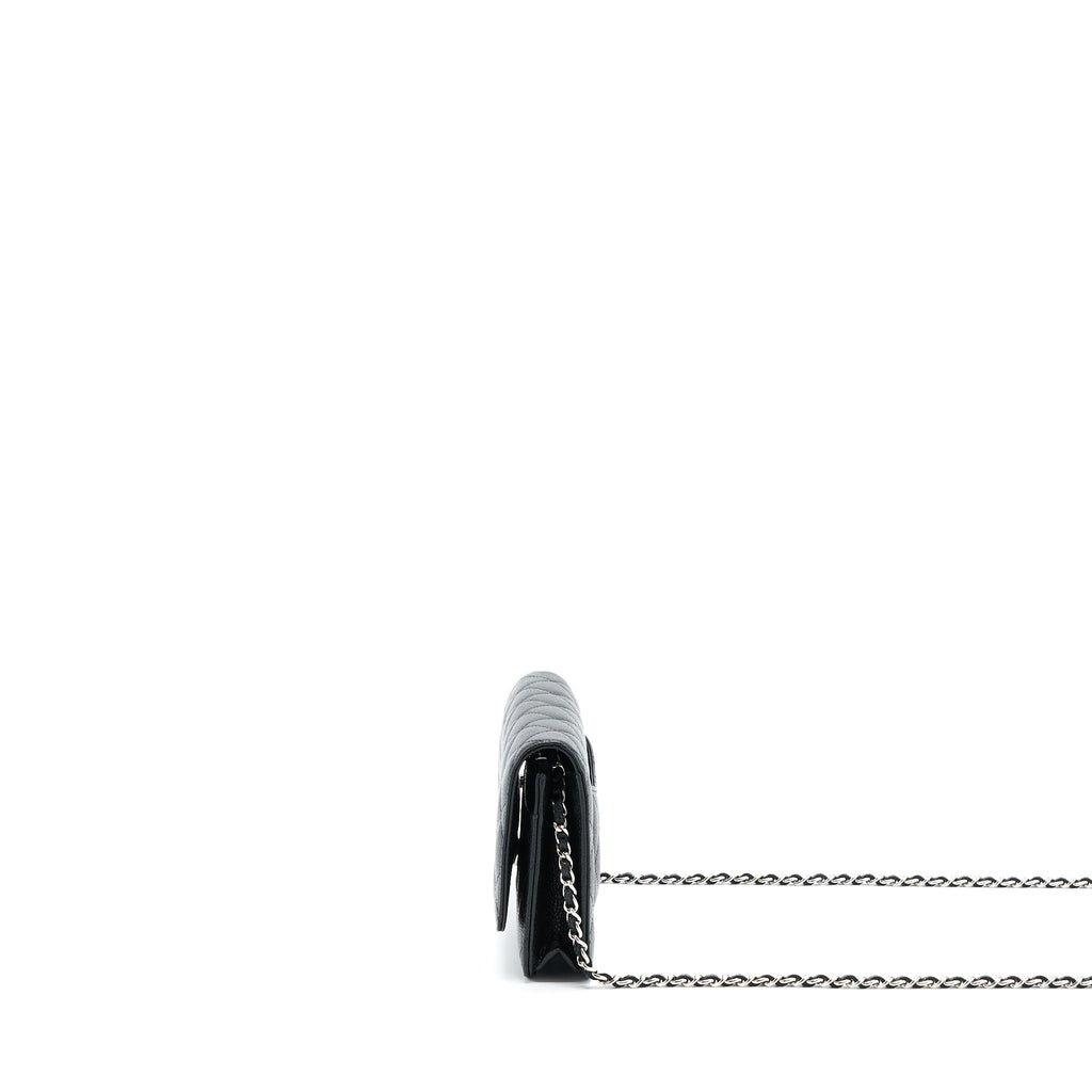 CHANEL CLASSIC WALLET ON CHAIN CAVIAR BLACK SHW (MICROCHIP)