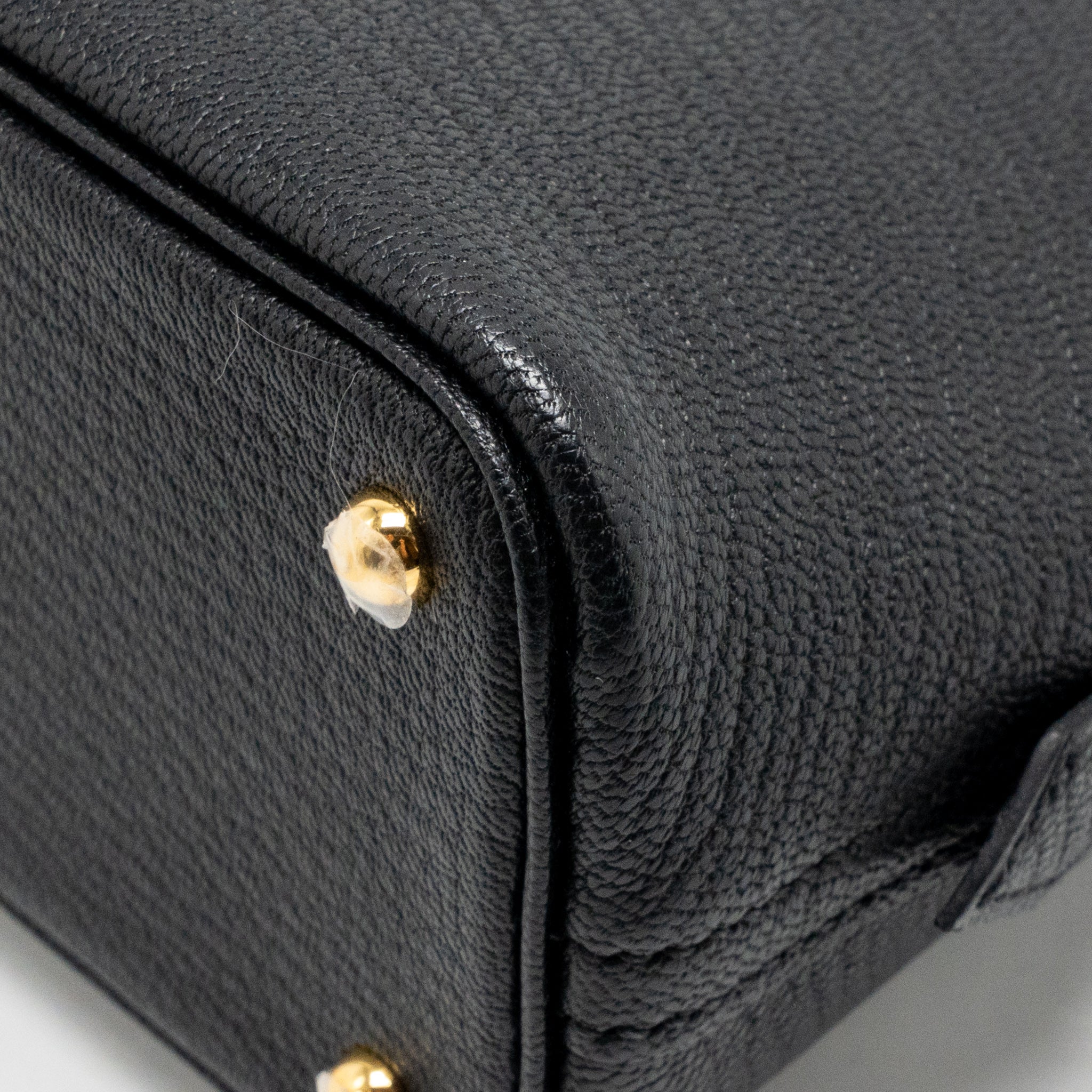 HERMES MINI BOLIDE CHEVRE MYSORE BLACK GHW