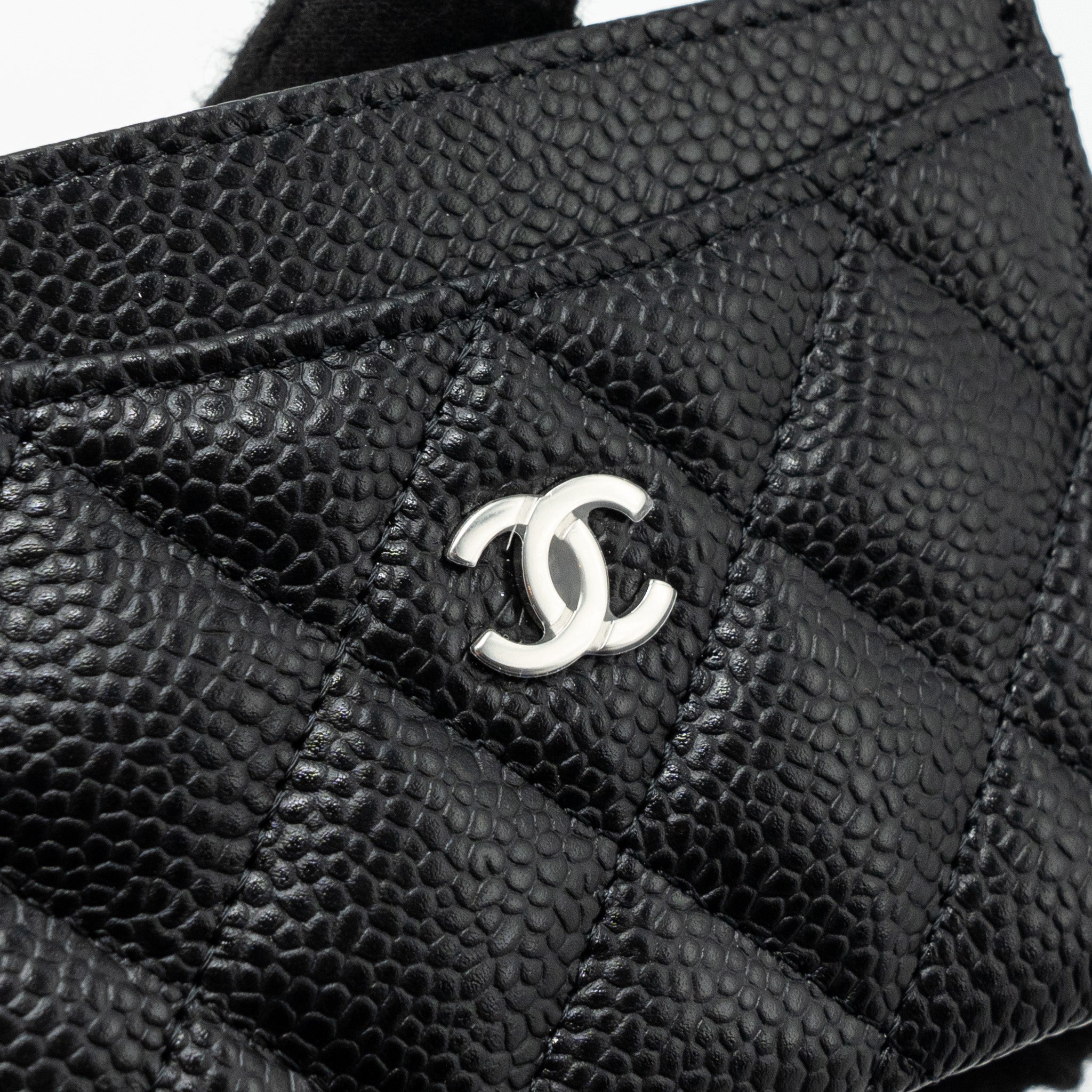 CHANEL CLASSIC CARD HOLDER CAVIAR BLACK SHW( MICROCHIP)