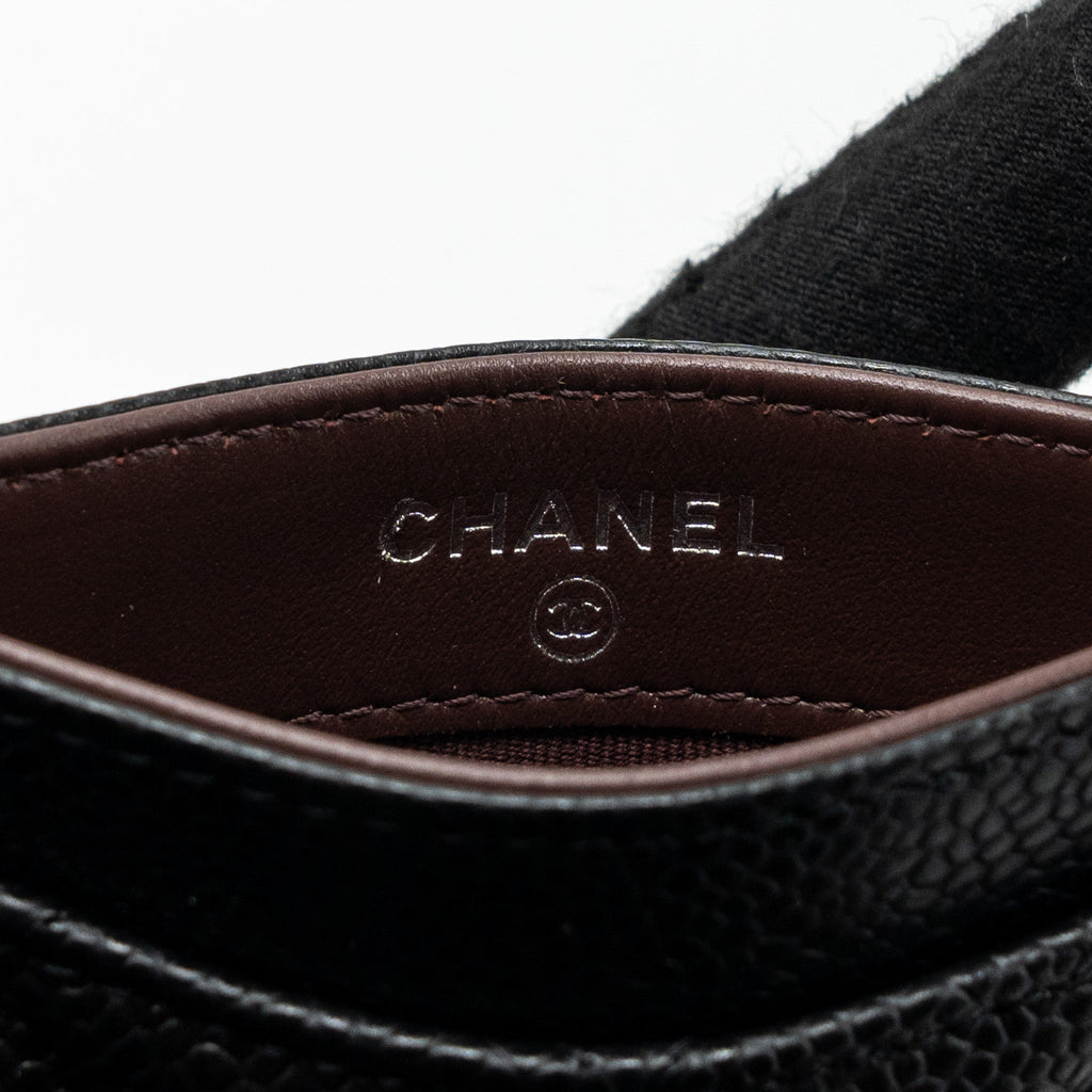 CHANEL CLASSIC CARD HOLDER CAVIAR BLACK SHW( MICROCHIP)
