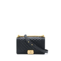 CHANEL MEDIUM BOY BAG CALFSKIN BLACK GHW (MICROCHIP)