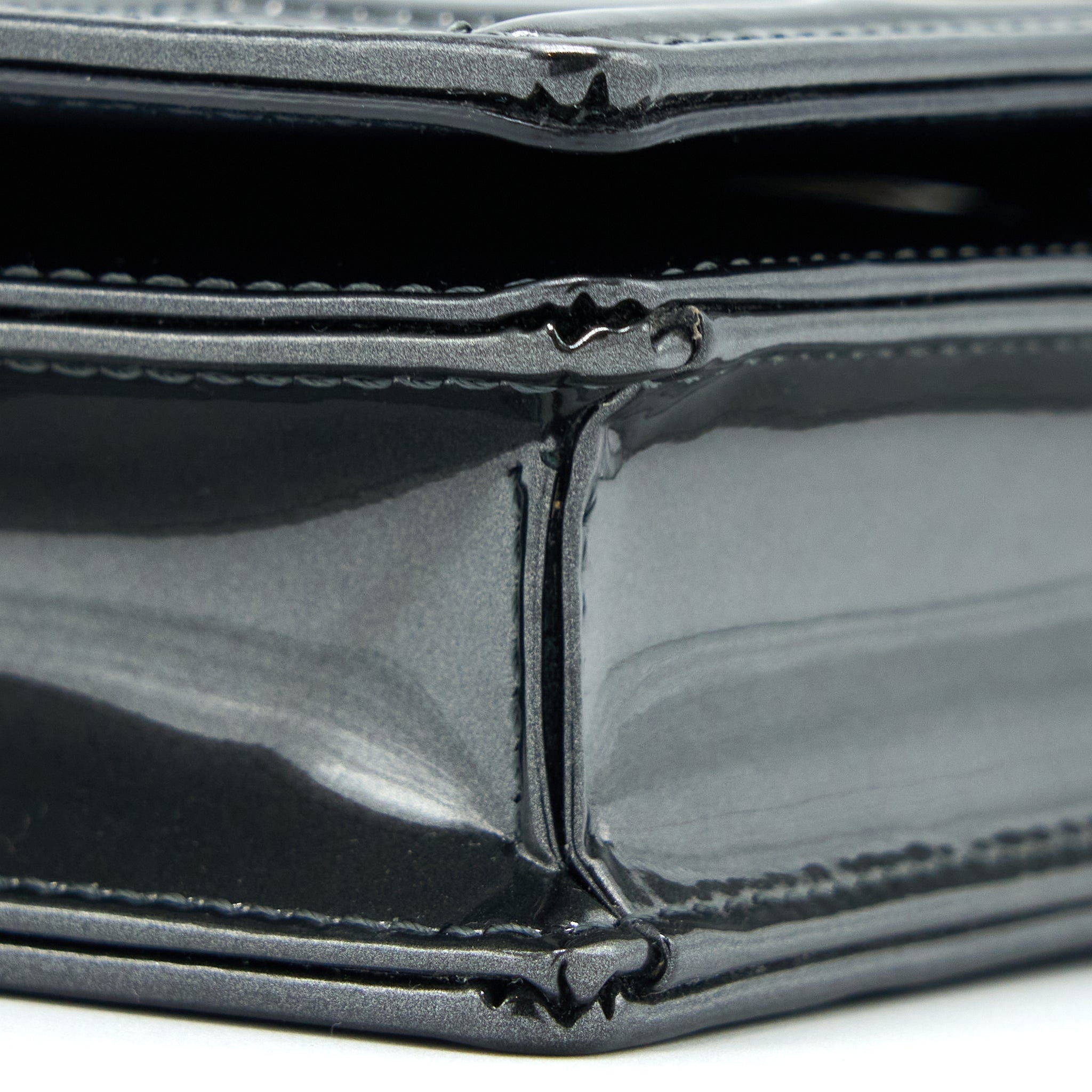 DIOR DIORAMA WALLET ON CHAIN METALLIC GREY GHW