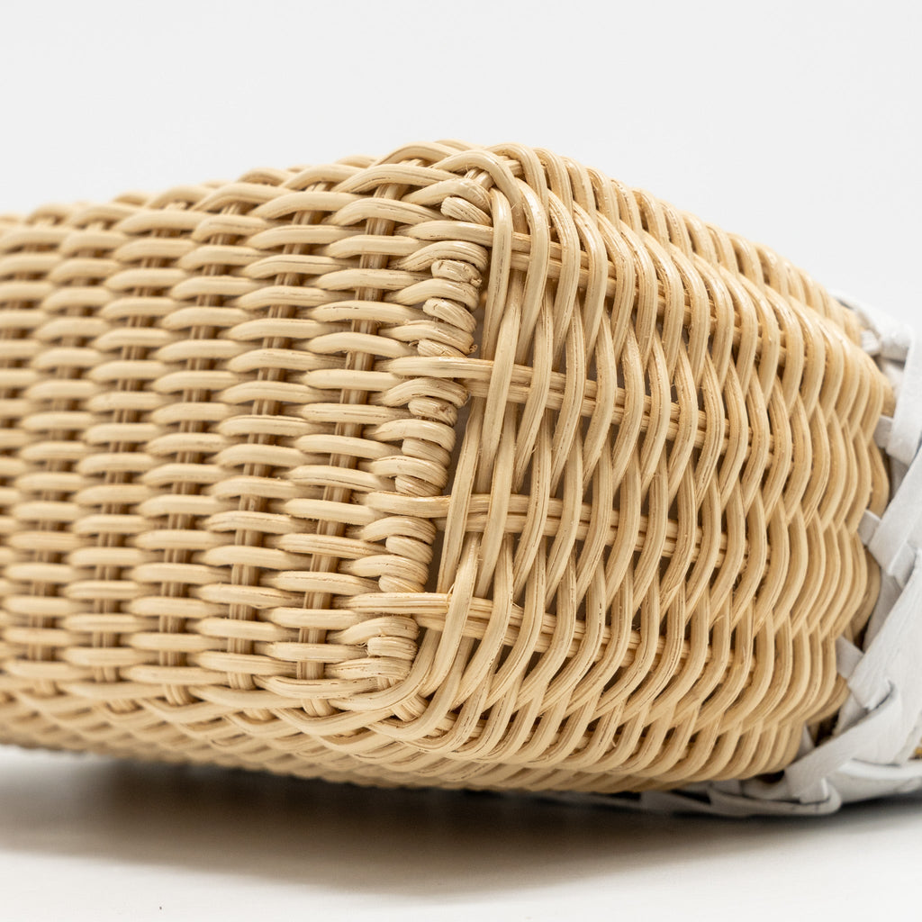 LORO PIANA EXTRA POCKET L19 EAST-WEST RAFFIA OSTRICH WHITE GHW