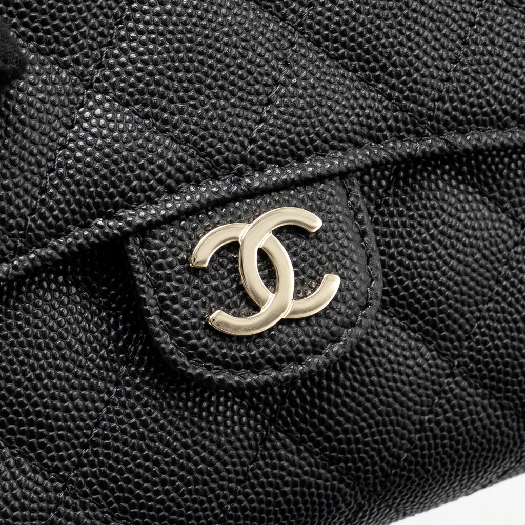 CHANEL 23P MINI CLUTCH WITH CHAIN CAVIAR BLACK LGHW (MICROCHIP)