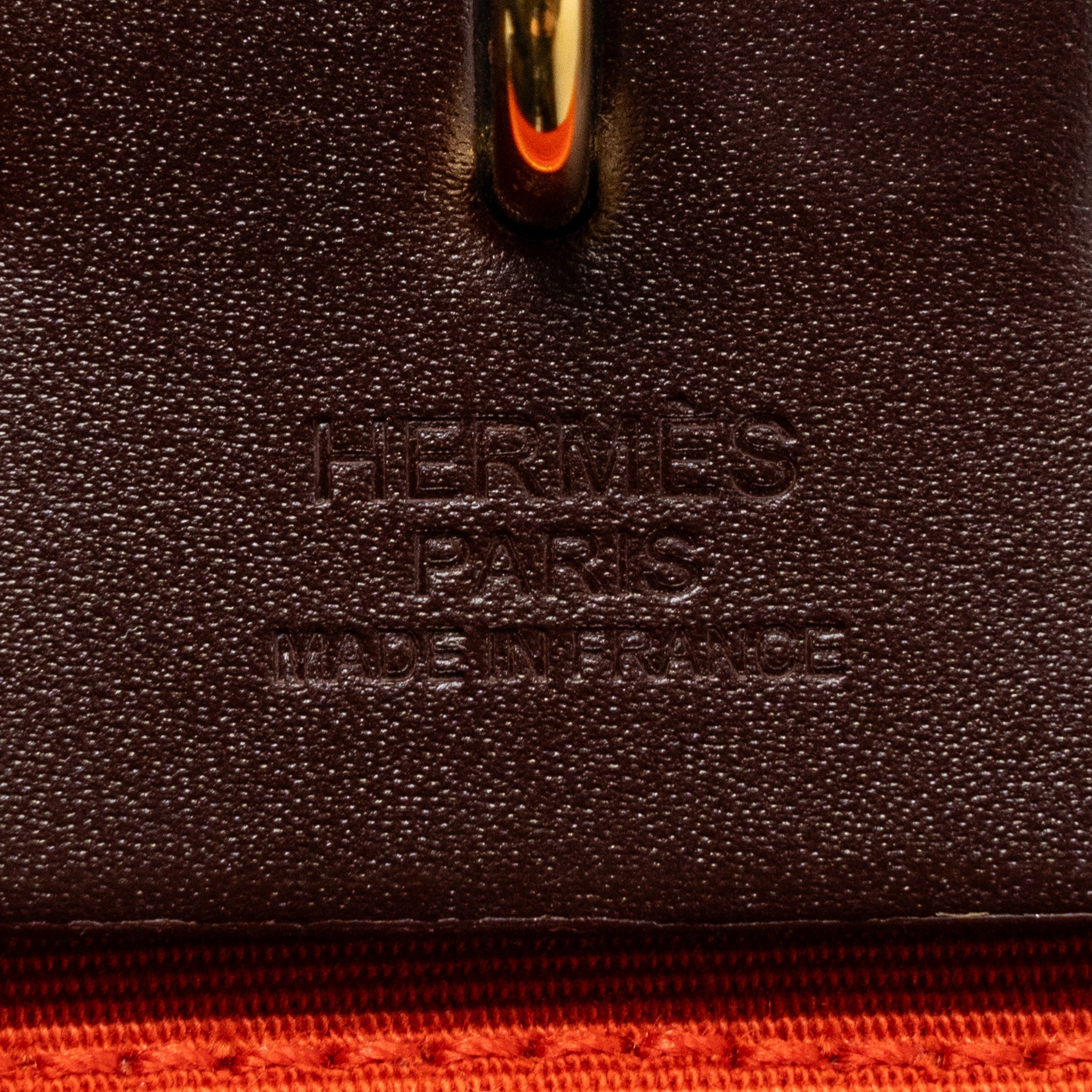 HERMES HERBAG ZIP 31 BAG CANVAS / HUNTER LEATHER CUVIER / ORANGE MECANO/ ROUGE SELLIER GHW